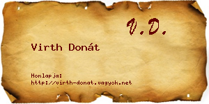Virth Donát névjegykártya